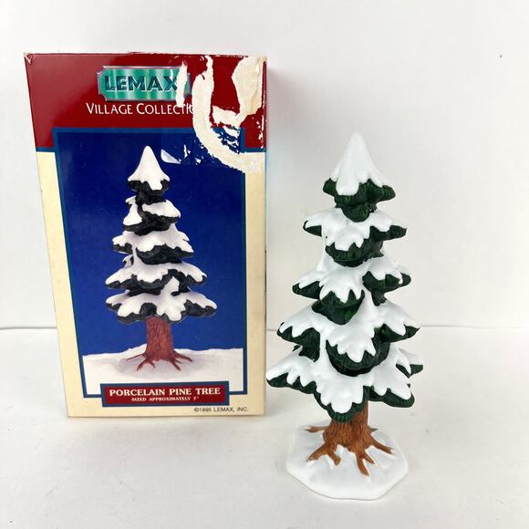 Lemax Porcelain Pine Tree Dickensvale Christmas Holiday Tree - Picture 1 of 5
